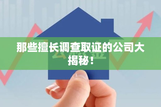 成都那些擅长调查取证的公司大揭秘！