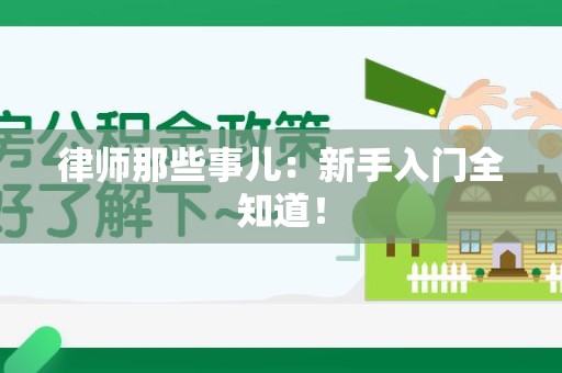 成都律师那些事儿：新手入门全知道！