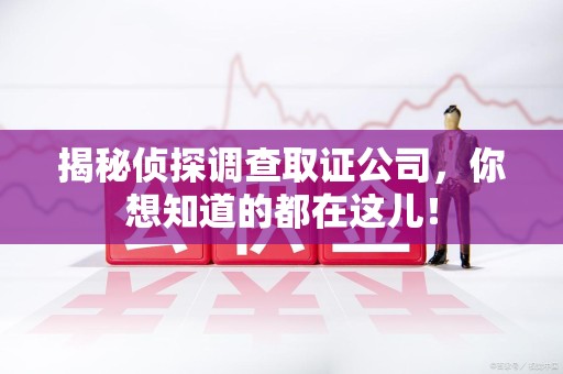 成都揭秘侦探调查取证公司，你想知道的都在这儿！