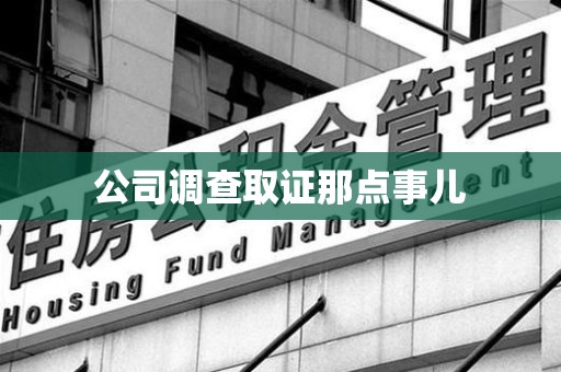 成都公司调查取证那点事儿