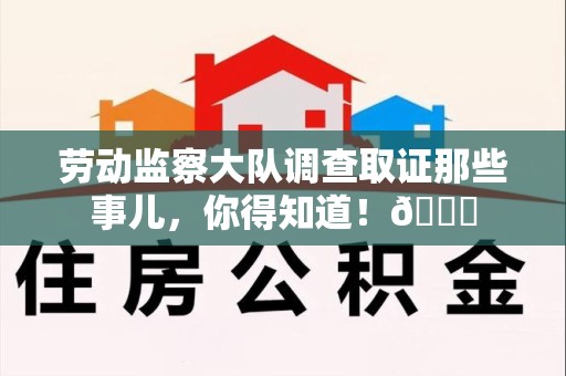 成都劳动监察大队调查取证那些事儿，你得知道！😎