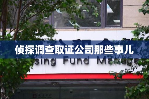 成都侦探调查取证公司那些事儿