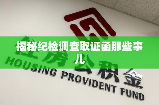 成都揭秘纪检调查取证函那些事儿