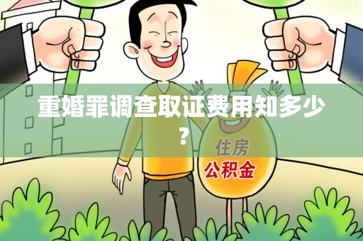成都重婚罪调查取证费用知多少？