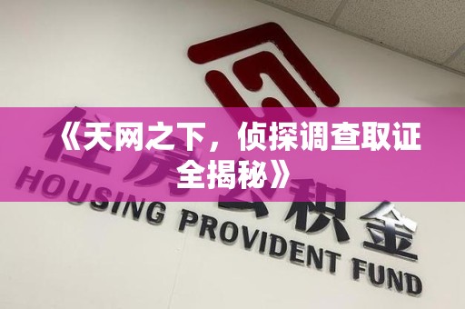 成都《天网之下，侦探调查取证全揭秘》