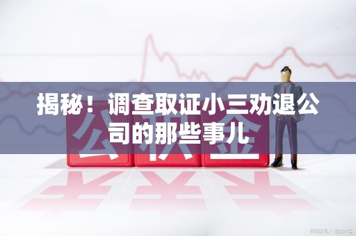 成都揭秘！调查取证小三劝退公司的那些事儿