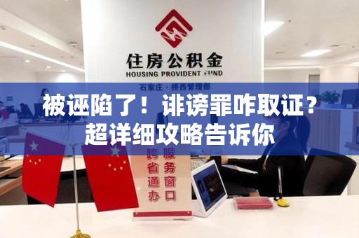 成都被诬陷了！诽谤罪咋取证？超详细攻略告诉你