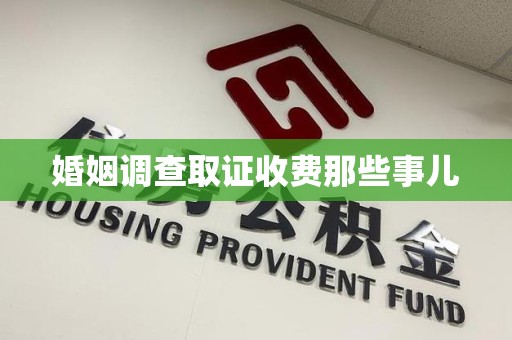 成都婚姻调查取证收费那些事儿
