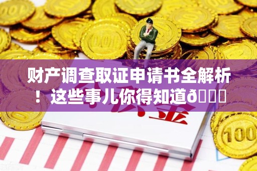 成都财产调查取证申请书全解析！这些事儿你得知道😎